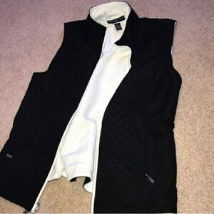Karen Scott Sport Black White Reversible Vest Women's Size L
